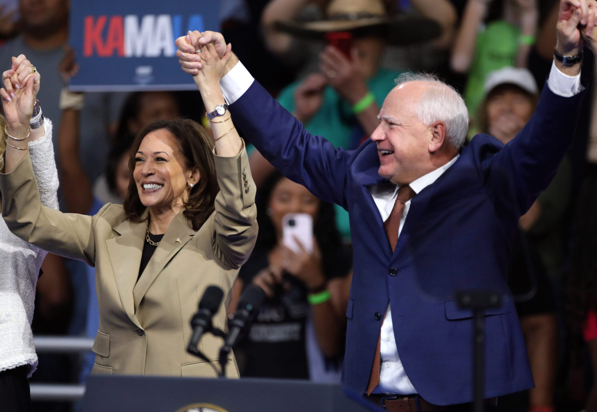 Kamala Harris and Tim Walz